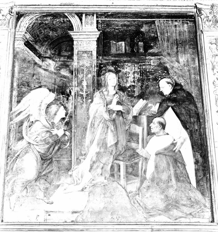 Annunciazione con san Tommaso d'Aquino e il cardinale Oliviero Carafa (dipinto) di Lippi Filippino (sec. XV)