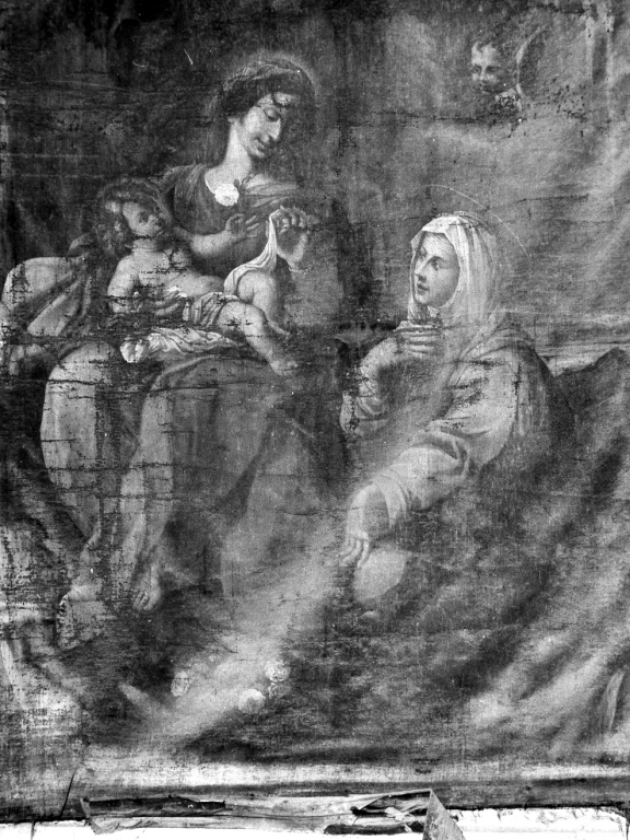 Madonna con Bambino e Santa Caterina da Siena (dipinto) - ambito laziale (sec. XVII)