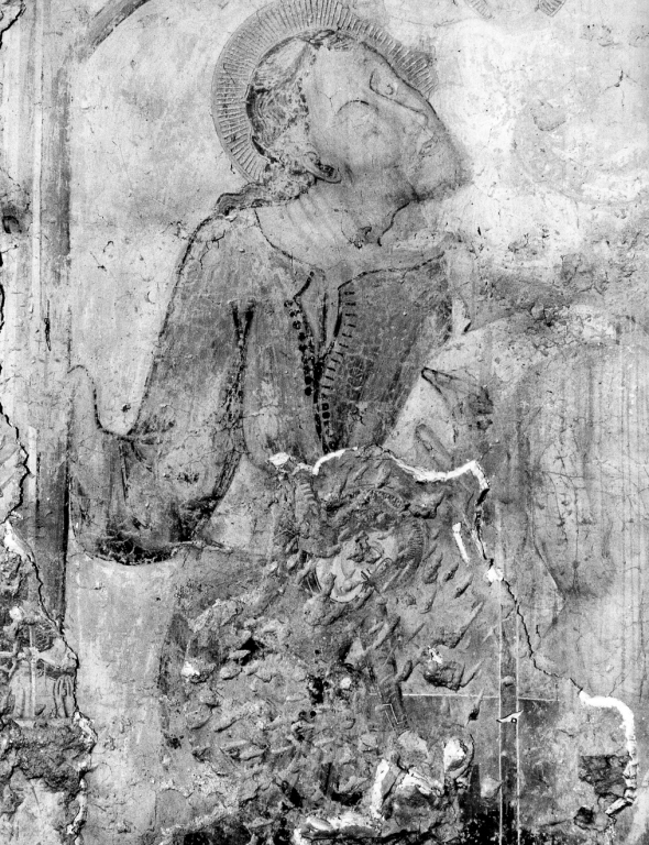 San Cristoforo (dipinto, frammento) - ambito laziale (secc. XIV/ XV)