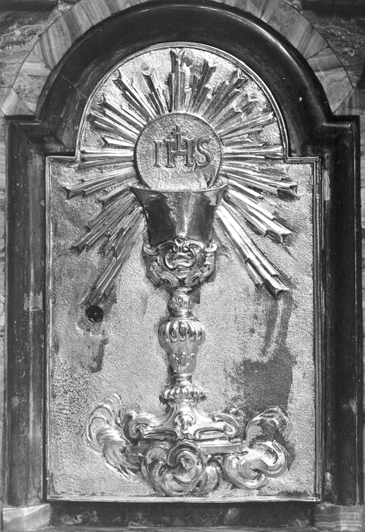calice eucaristico (sportello di tabernacolo) - ambito romano (sec. XVII)