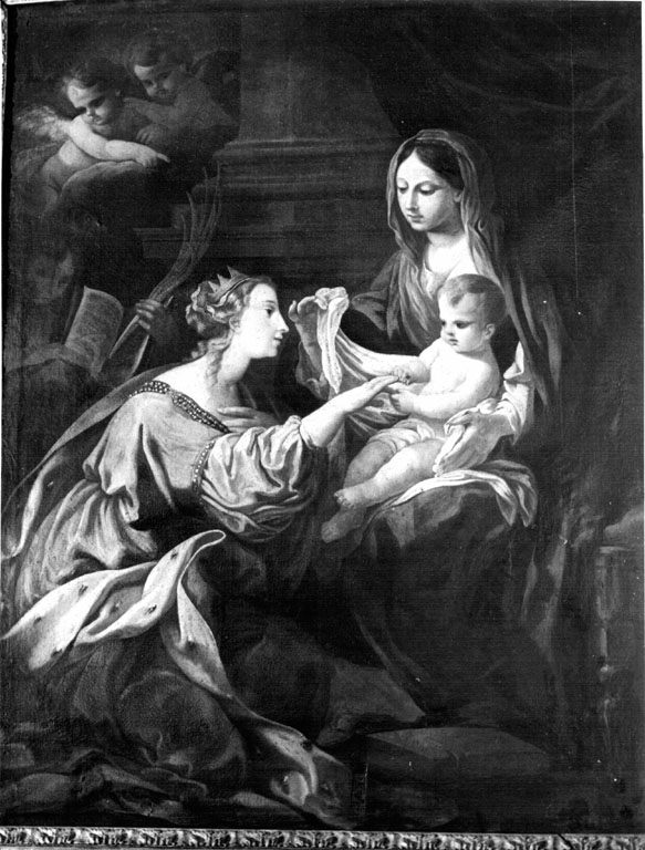 Matrimonio mistico di Santa Caterina (dipinto) di Conca Sebastiano (attribuito) (sec. XVIII)