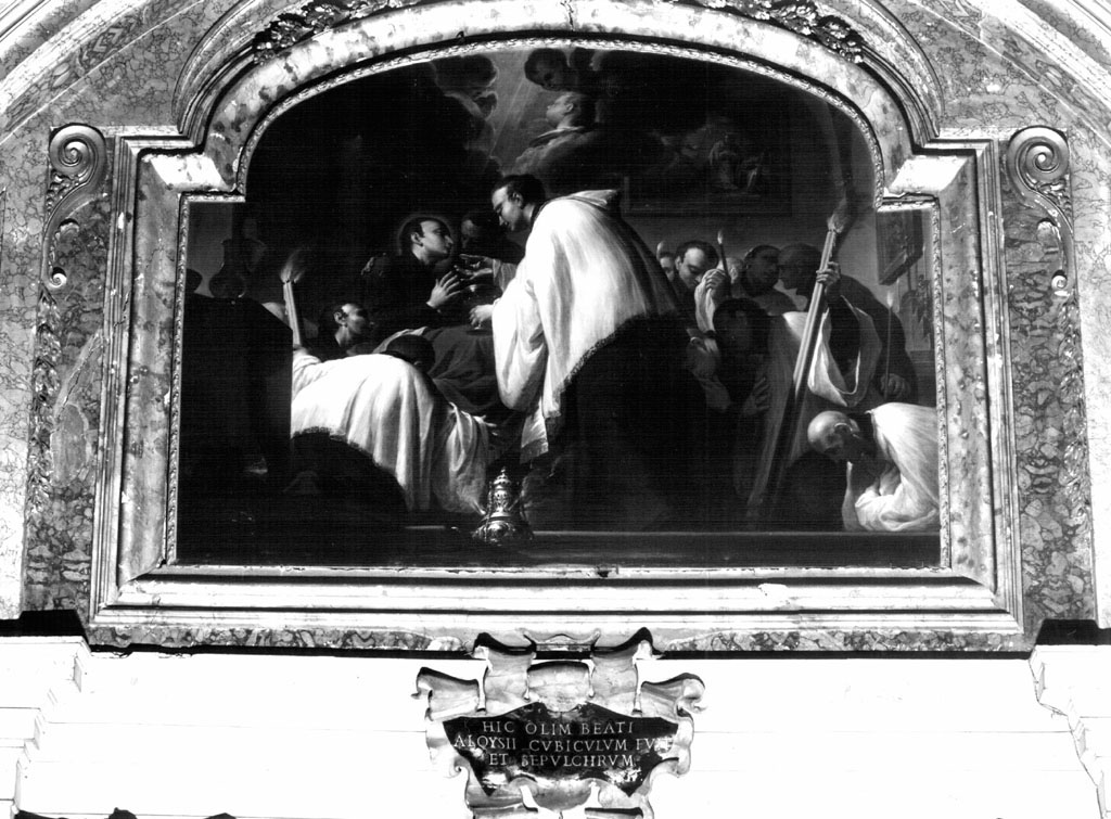 San Luigi Gonzaga riceve la comunione da san Carlo Borromeo (dipinto) di Trevisani Francesco (sec. XVIII)