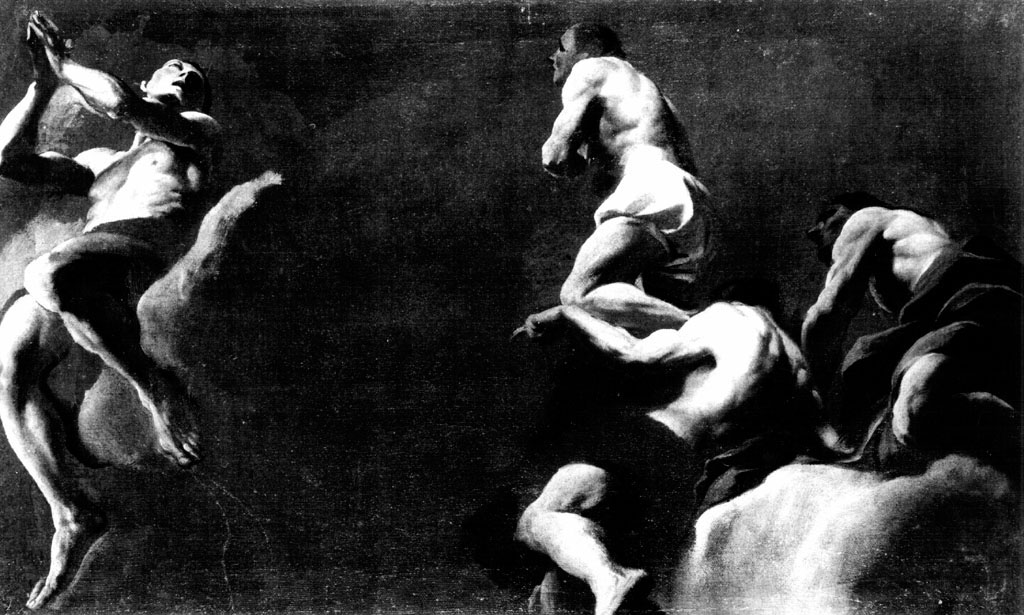Quattro figure (dipinto) di Pozzo Andrea (sec. XVII)