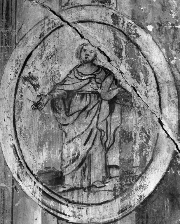figura femminile panneggiata (dipinto, serie) - ambito viterbese (sec. XVI)