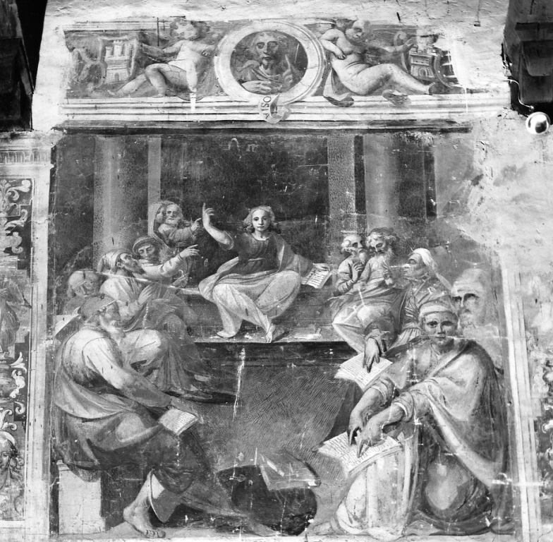 disputa di Gesù con i dottori nel tempio (dipinto) - ambito romano (prima metà sec. XVII)