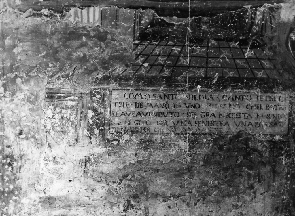 interno con figura femminile (dipinto, frammento) - ambito viterbese (sec. XVI)