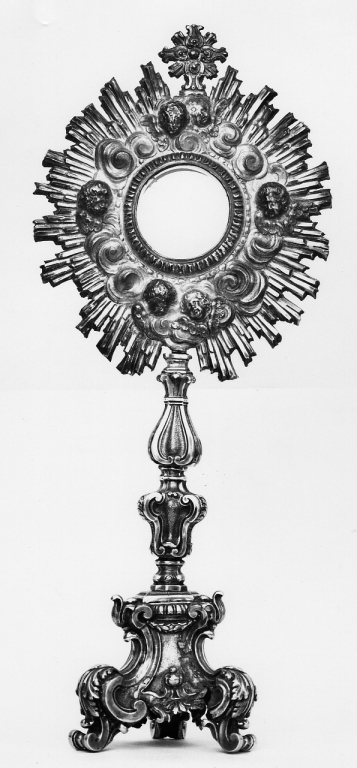 ostensorio - a raggiera - ambito romano (sec. XVII)