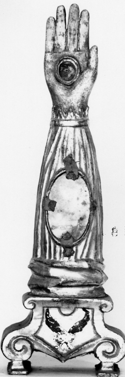 reliquiario antropomorfo - a braccio - ambito viterbese (sec. XVIII)