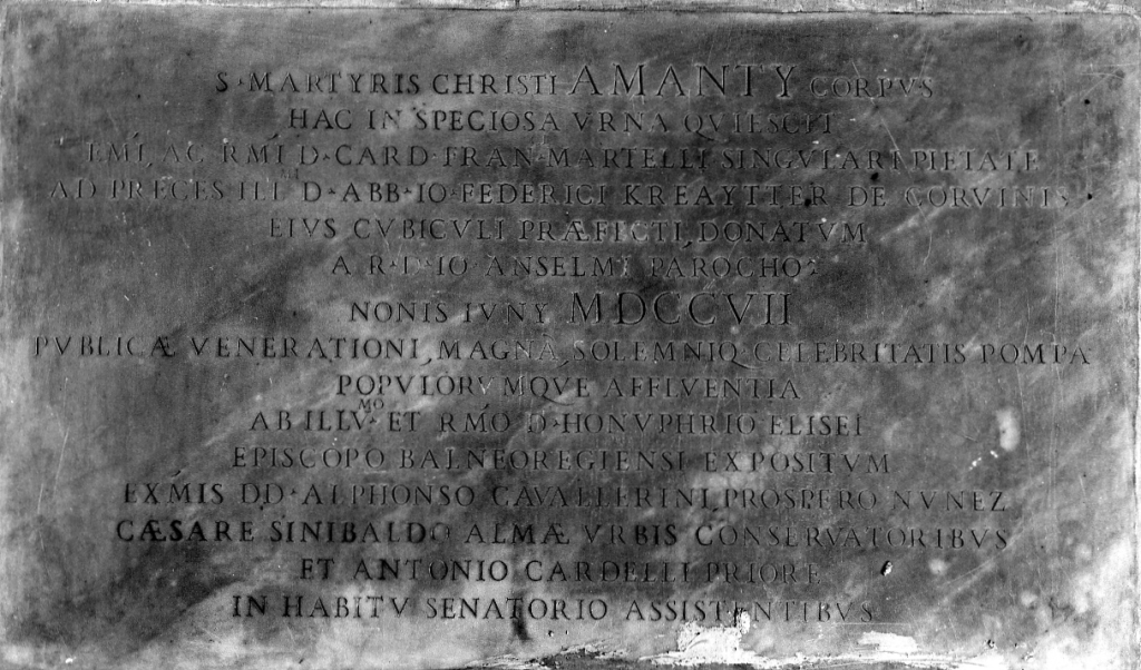 lapide - ambito viterbese (sec. XVIII)