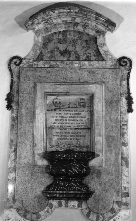 monumento funebre - a cippo - ambito viterbese (sec. XIX)