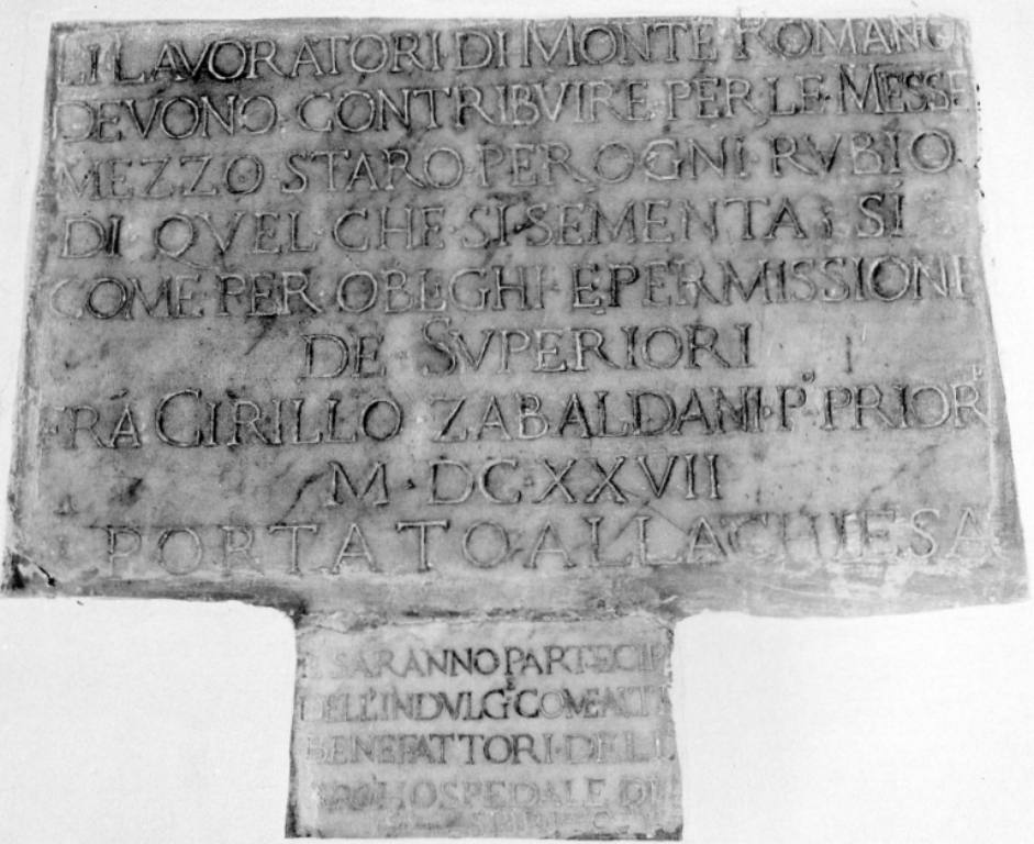 lapide - ambito viterbese (sec. XVII)