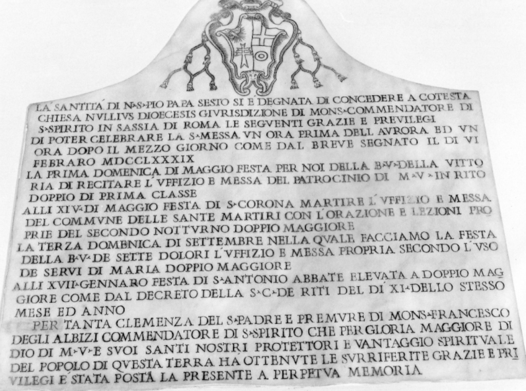 lapide - ambito viterbese (sec. XVIII)