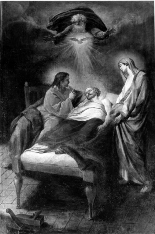 morte di San Giuseppe (dipinto) di Corvi Domenico (attribuito) (metà sec. XVIII)