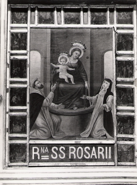 Madonna in trono con Bambino e Santi (dipinto) di Carosio Teofilo - ambito laziale (sec. XIX)