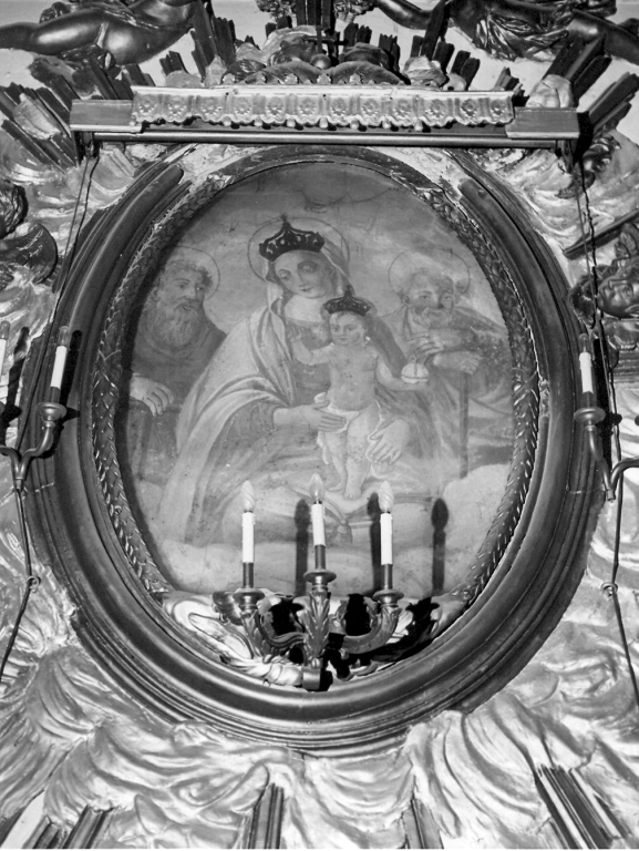 Madonna della Misericordia, Madonna con Bambino tra San Giuseppe e Sant'Antonio (pala d'altare) - ambito laziale (fine/inizio secc. XVII/ XVIII)