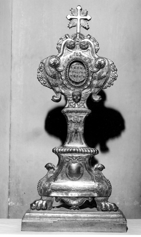 reliquiario - a ostensorio, serie - ambito laziale (fine/inizio secc. XVIII/ XIX)