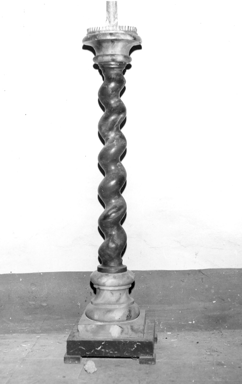 candelabro da chiesa, serie - bottega laziale (sec. XIX)