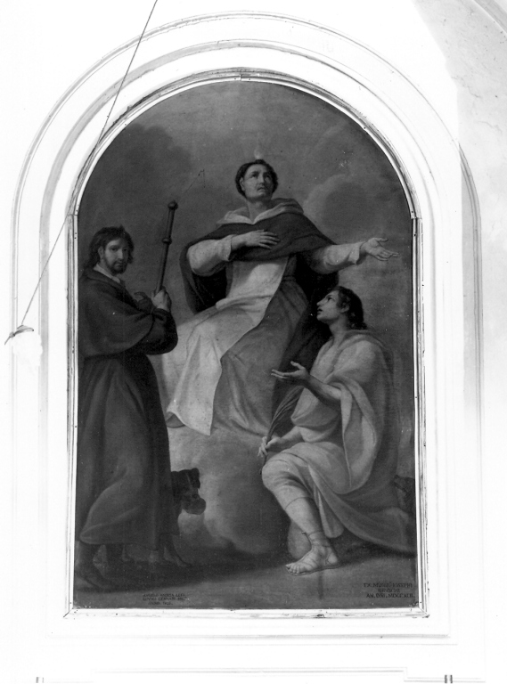 San Vincenzo Ferrer tra San Rocco e santo martire (pala d'altare) - ambito romano (sec. XVIII)