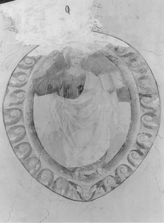 Cristo benedicente in mandorla incorniciata da cherubini (dipinto) - ambito laziale (sec. XV)