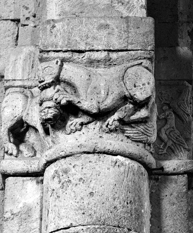 semicapitello figurato - ambito pavese (sec. XII)