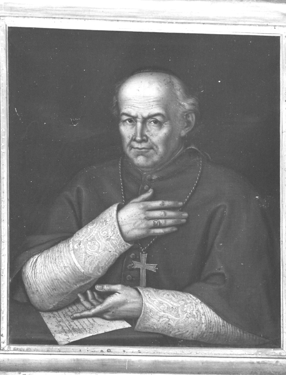 ritratto del vescovo G.B.M. Scipione Ruffo de Bonneval (dipinto) - ambito laziale (sec. XIX)