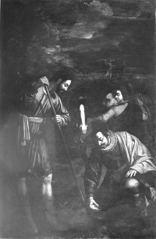 Sant'Isidoro fa scaturire l'acqua dalla terra (dipinto) di Cavarozzi Bartolomeo (primo quarto sec. XVII)