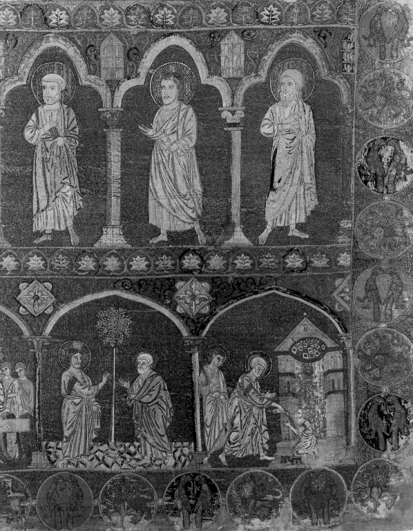 San Pietro risana lo storpio (decorazione a ricamo) - manifattura umbro-laziale (fine sec. XIII)