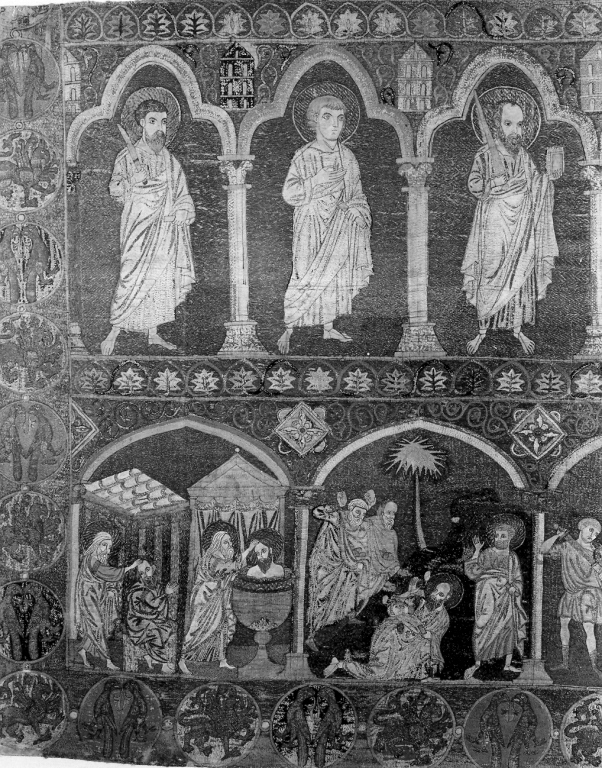 lapidazione di San Paolo (decorazione a ricamo) - manifattura umbro-laziale (fine sec. XIII)