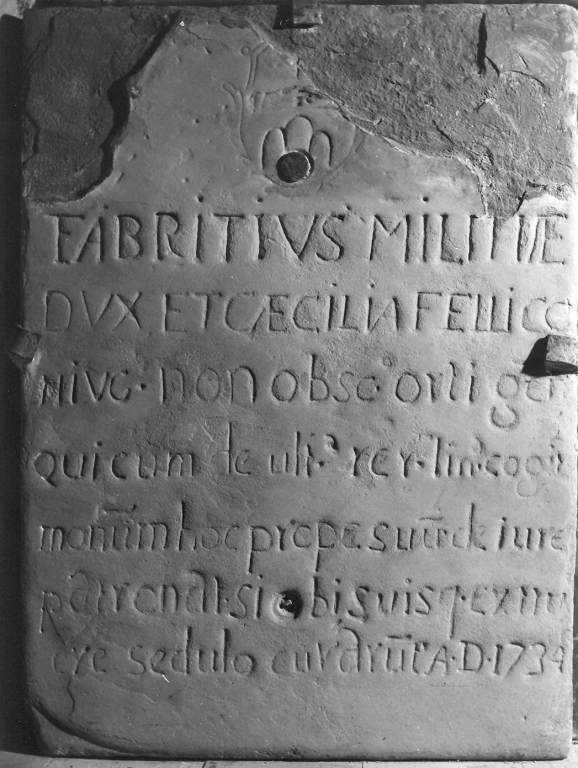 lapide - ambito laziale (sec. XVIII)