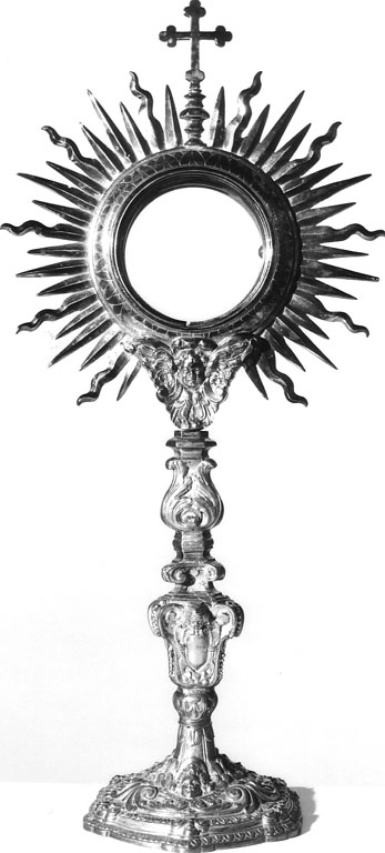 ostensorio - a raggiera - ambito laziale (sec. XVIII)