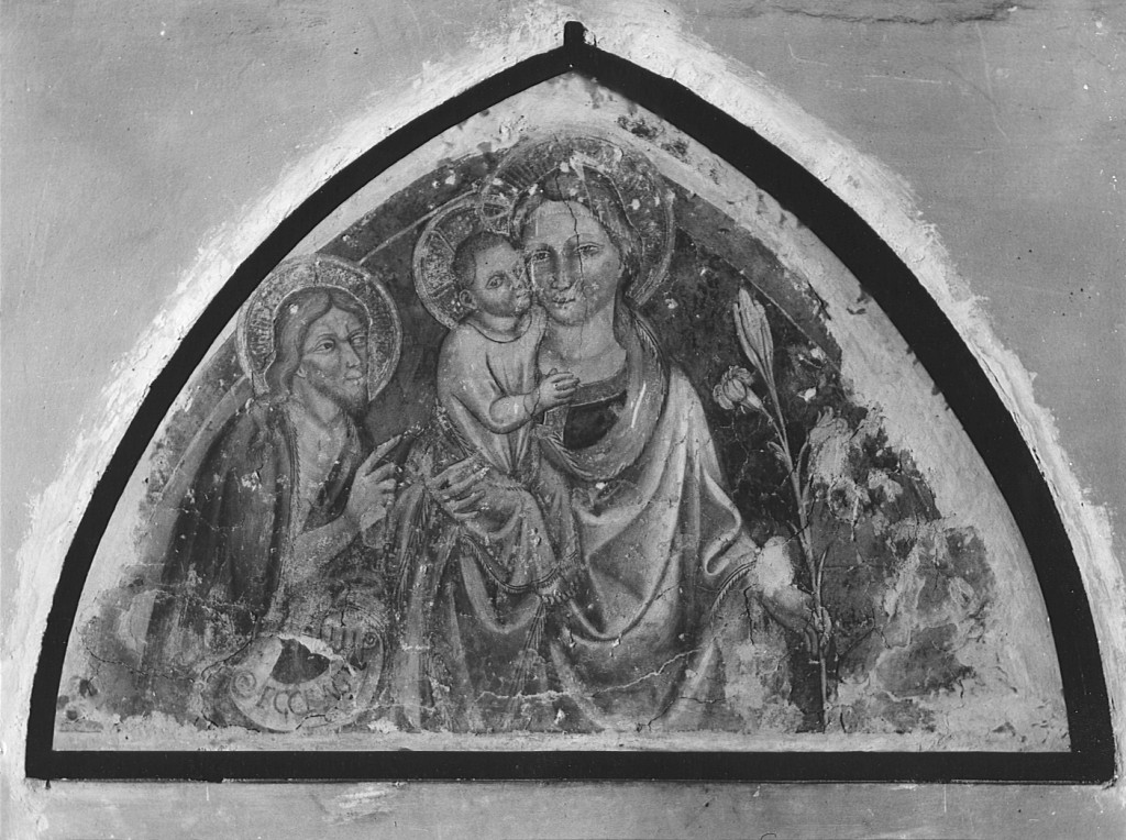 Madonna con Bambino e San Giovanni Battista (dipinto) di Antonio da Alatri (attribuito) (prima metà sec. XV)