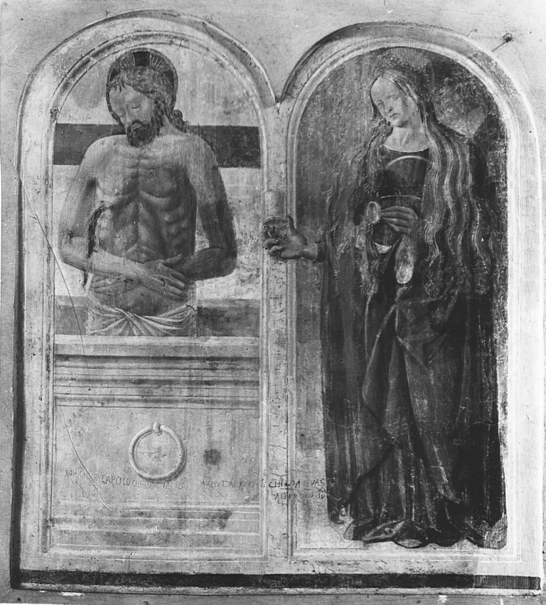 Cristo e Santa Maria Maddalena (dipinto) di Maestro della Madonna di Alvito (attribuito) (sec. XV)