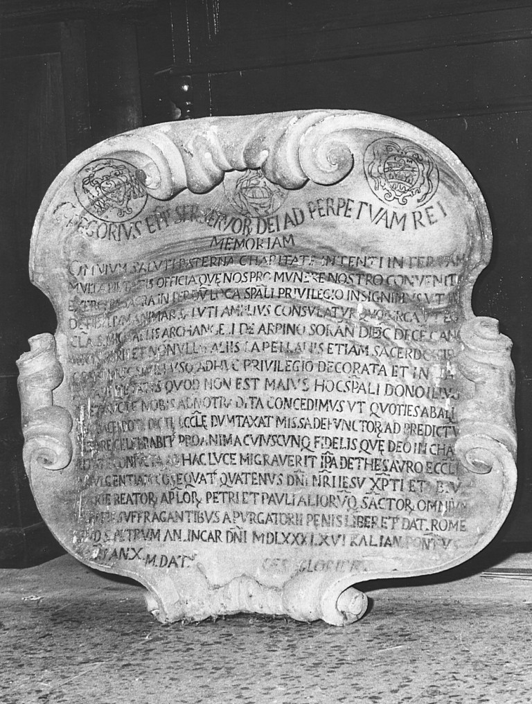 lapide commemorativa - ambito laziale (sec. XVI)