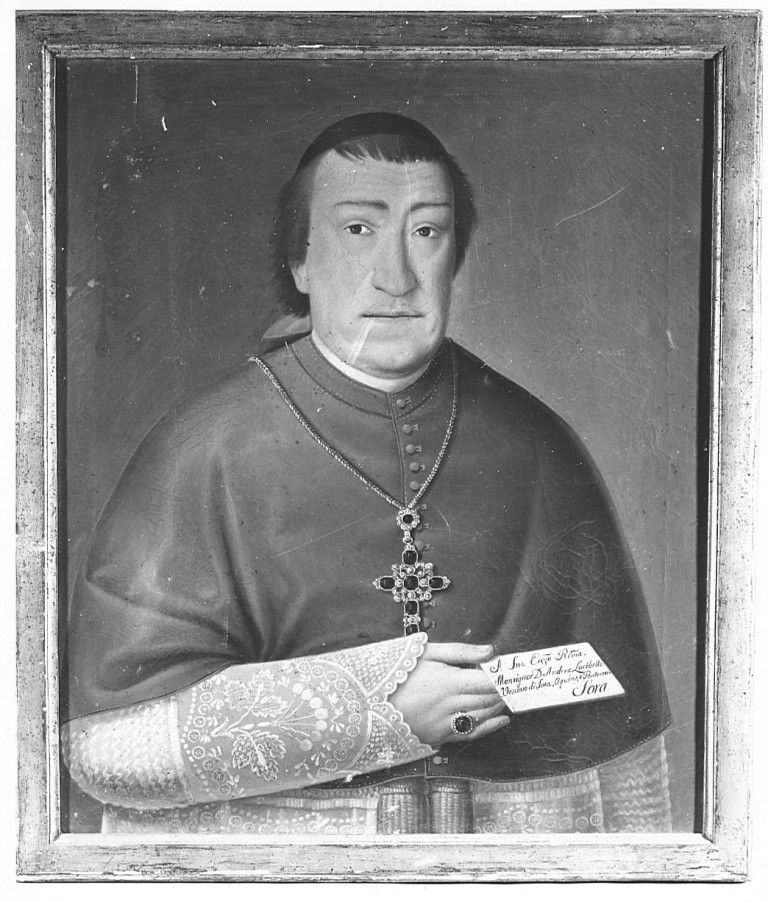 Il vescovo Andrea Lucibello, ritratto di ecclesiastico (dipinto) - ambito laziale (sec. XIX)