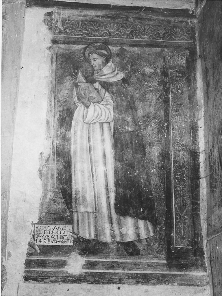 San Domenico (dipinto, elemento d'insieme) di Ambrogio da Ferentino (sec. XV)
