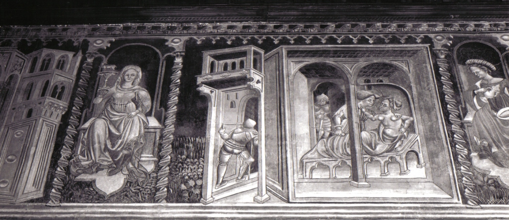la violenza di Sesto Tarquinio su Lucrezia (dipinto) di Bartolomeo di Tommaso da Foligno (scuola) (sec. XV)