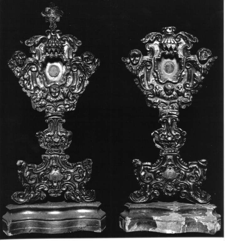 reliquiario - a ostensorio, serie - ambito laziale (sec. XVIII)