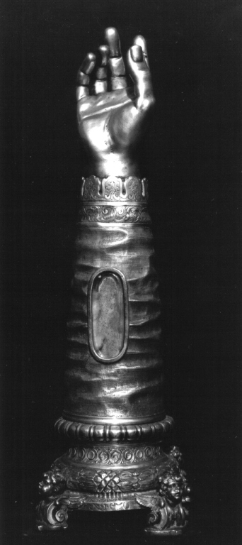 reliquiario antropomorfo - a braccio - ambito laziale (sec. XVIII)
