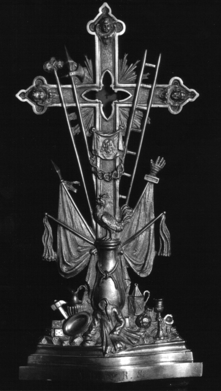 reliquiario - a croce - ambito laziale (fine/inizio secc. XIX/ XX)