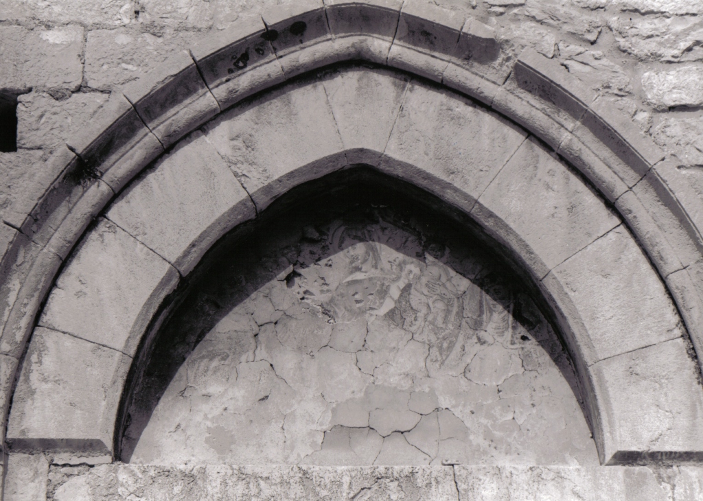 Madonna con Bambino con San Francesco d'Assisi e Santa Chiara (dipinto, frammento) - ambito laziale (secc. XVII/ XVIII)