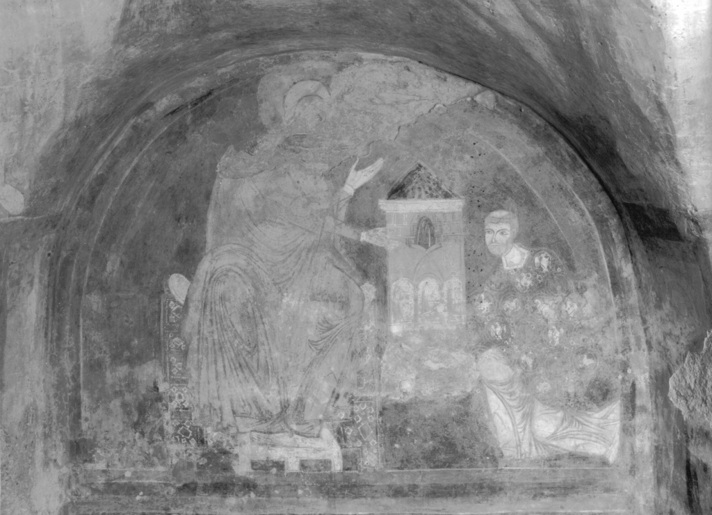 donazione del modellino della chiesa (dipinto) di Maestro della Volta (e aiuti), Maestro Gentile (e aiuti) (fine/inizio secc. XI/ XII)