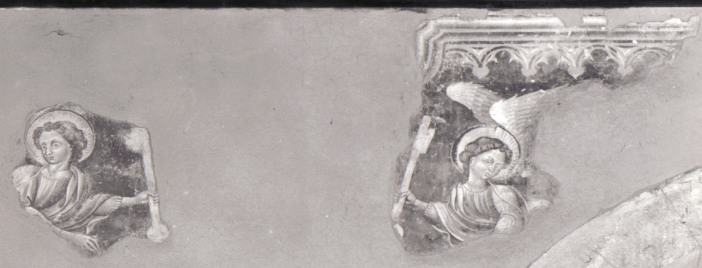 angelo con chiave (dipinto, frammento) di Bartolomeo di Tommaso da Foligno (scuola) (prima metà sec. XV)