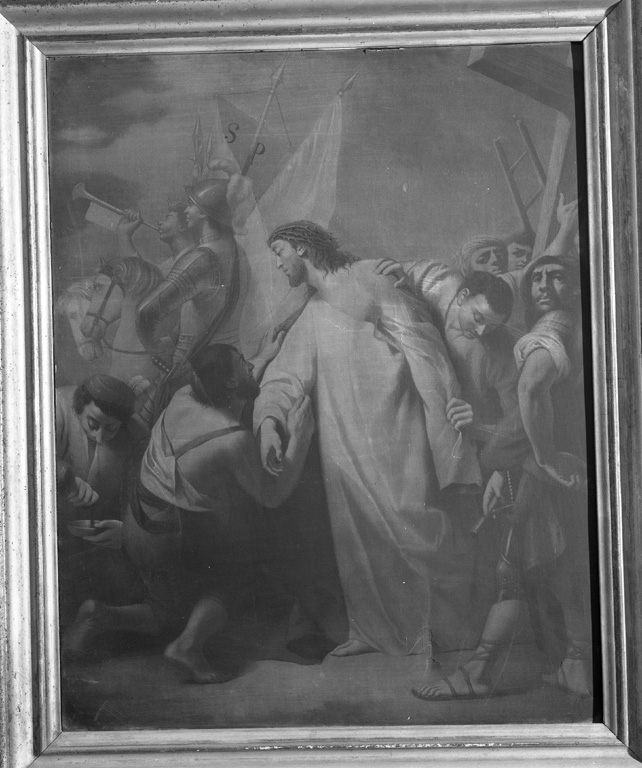 stazione X: Gesù spogliato e abbeverato di fiele (dipinto, elemento d'insieme) - ambito Italia meridionale (sec. XIX)