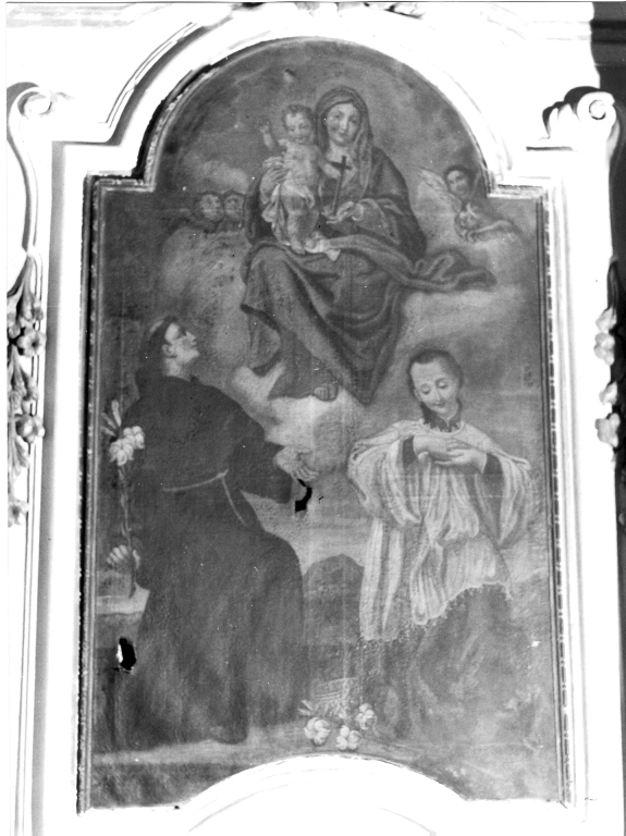 Madonna con Bambino, Sant'Antonio da Padova e San Luigi (dipinto) - ambito laziale (sec. XVIII)