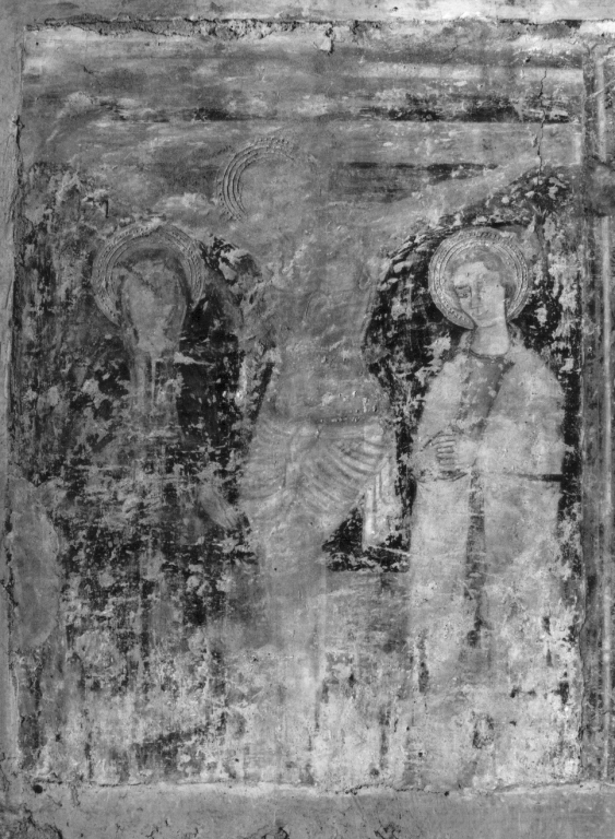 Cristo crocifisso con la Madonna e Santo (dipinto) - ambito viterbese (prima metà sec. XV)
