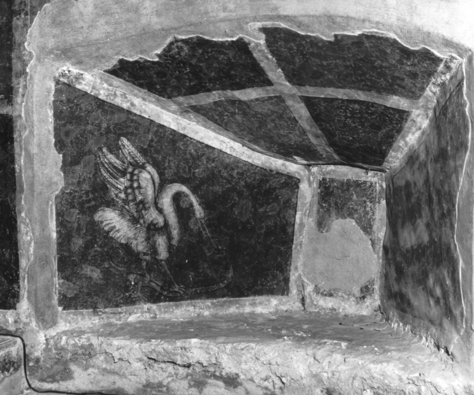 airone e serpente (dipinto) - ambito romano (inizio sec. XVI)