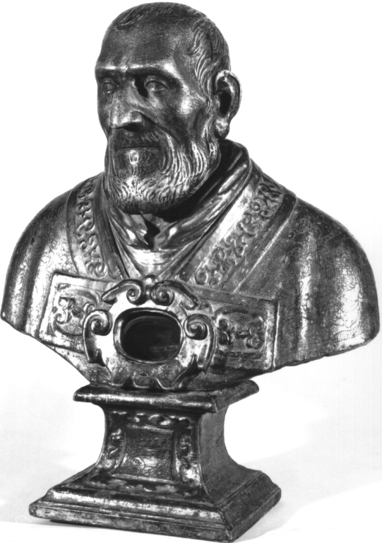 San Filippo Neri (reliquiario antropomorfo - a testa) - ambito romano (sec. XVII)