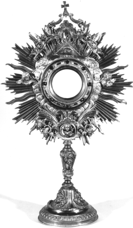 ostensorio - a raggiera - ambito laziale (seconda metà sec. XIX)