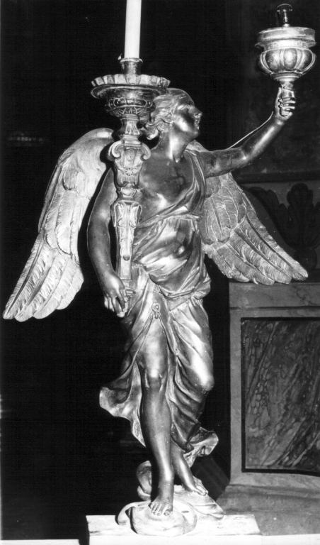 angelo (candelabro - a statua) - ambito laziale (metà sec. XVIII)