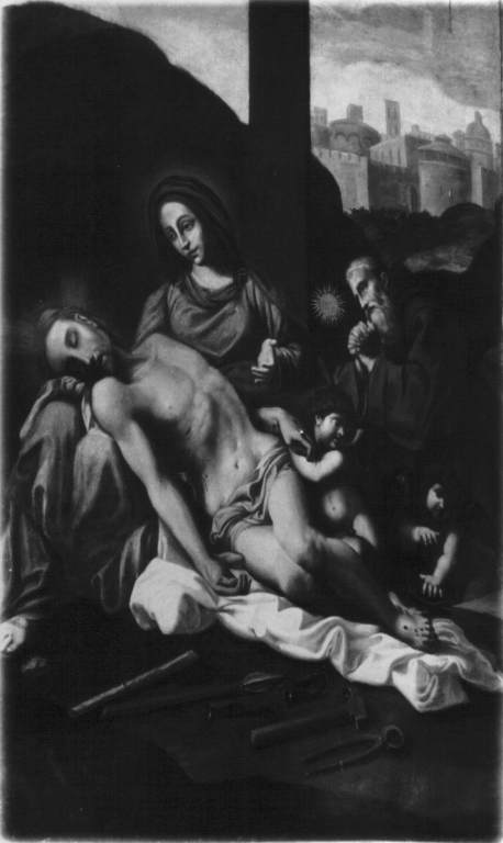 compianto sul Cristo morto (dipinto) - ambito laziale (sec. XVIII)